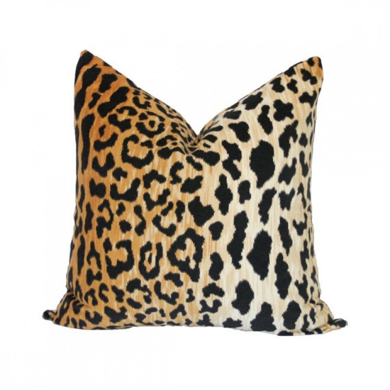 Velvet leopard custom throw pillow designer accent pillows 1