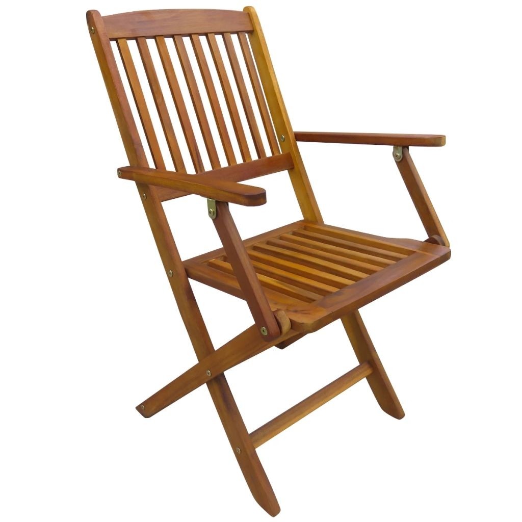 Vidaxl 2pcs acacia wood outdoor folding dining arm chair 1