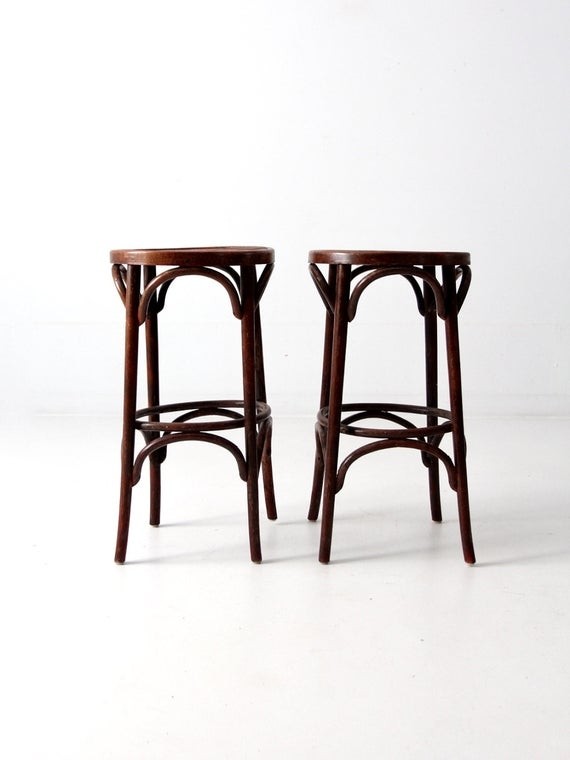 Vintage bentwood stools wooden cafe bar stools circa 1950