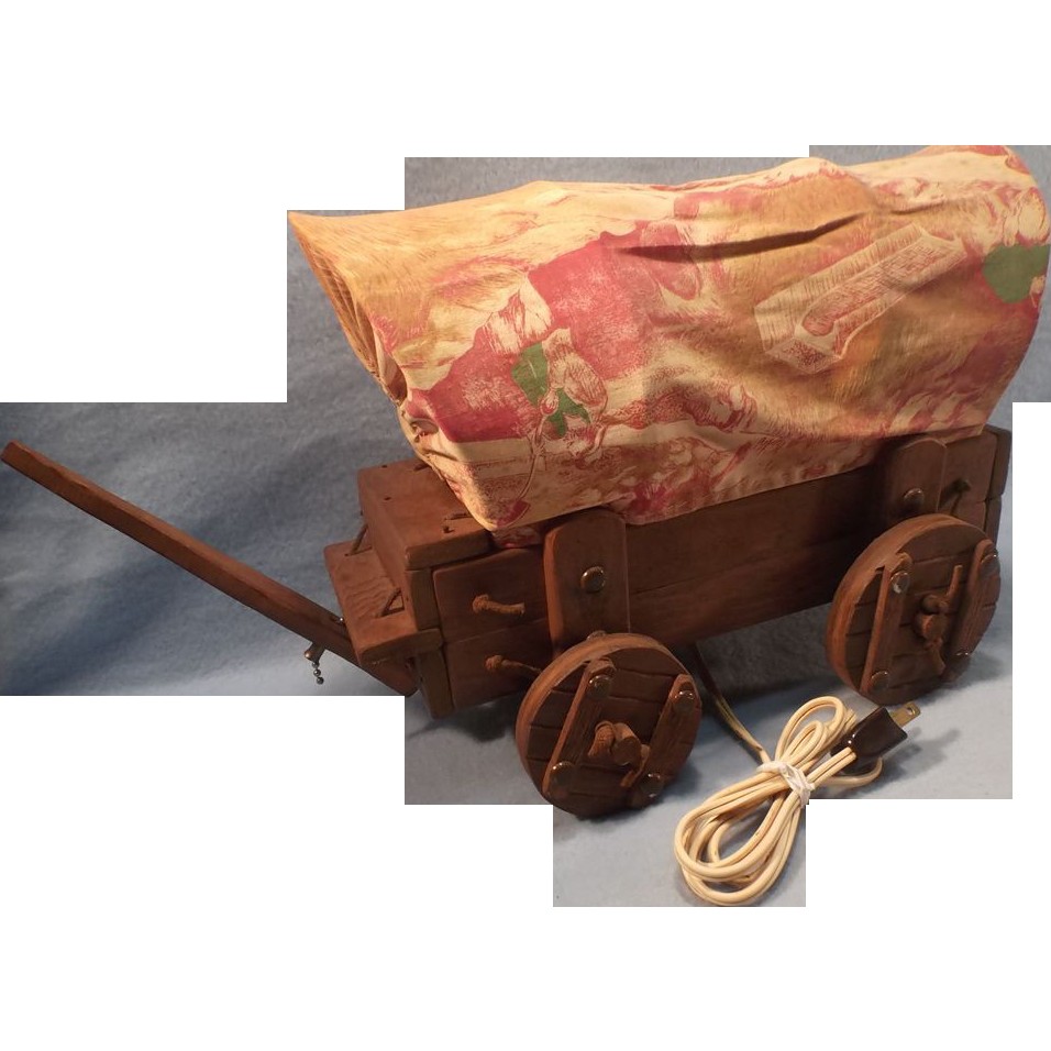 Vintage craftsman covered wagon lamp sold on ruby lane