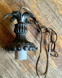 Vtg brass swag lamp light fixture replacement canape