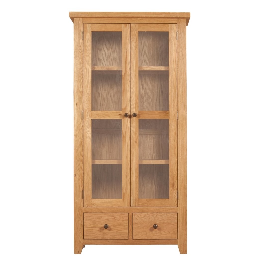 Waxed canterbury oak small display cabinet homeplus