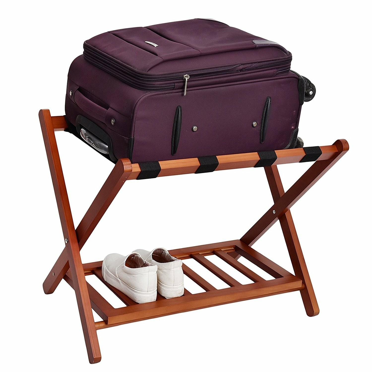 Welland industries llc wood folding luggage rack