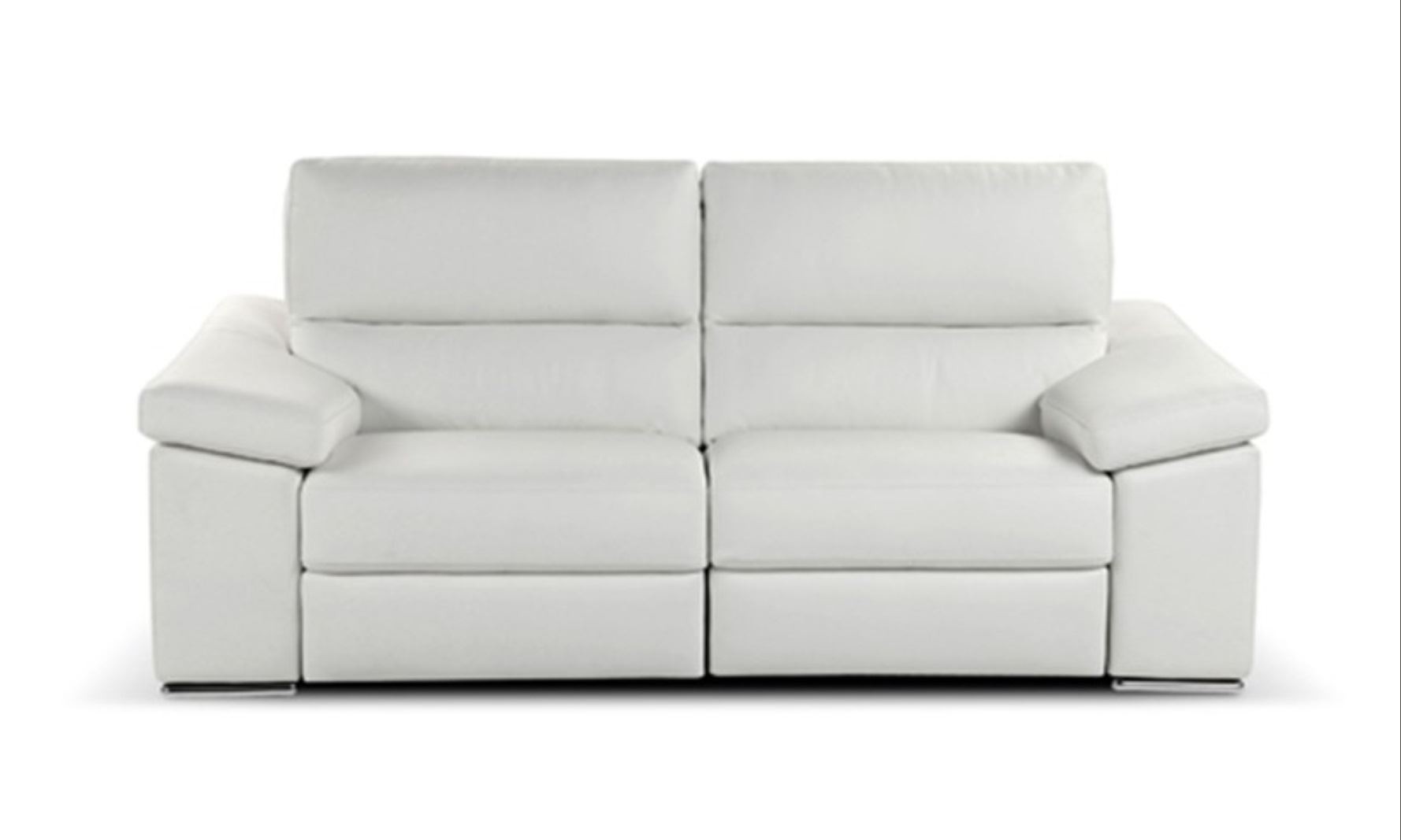 White leather reclining sofa 1