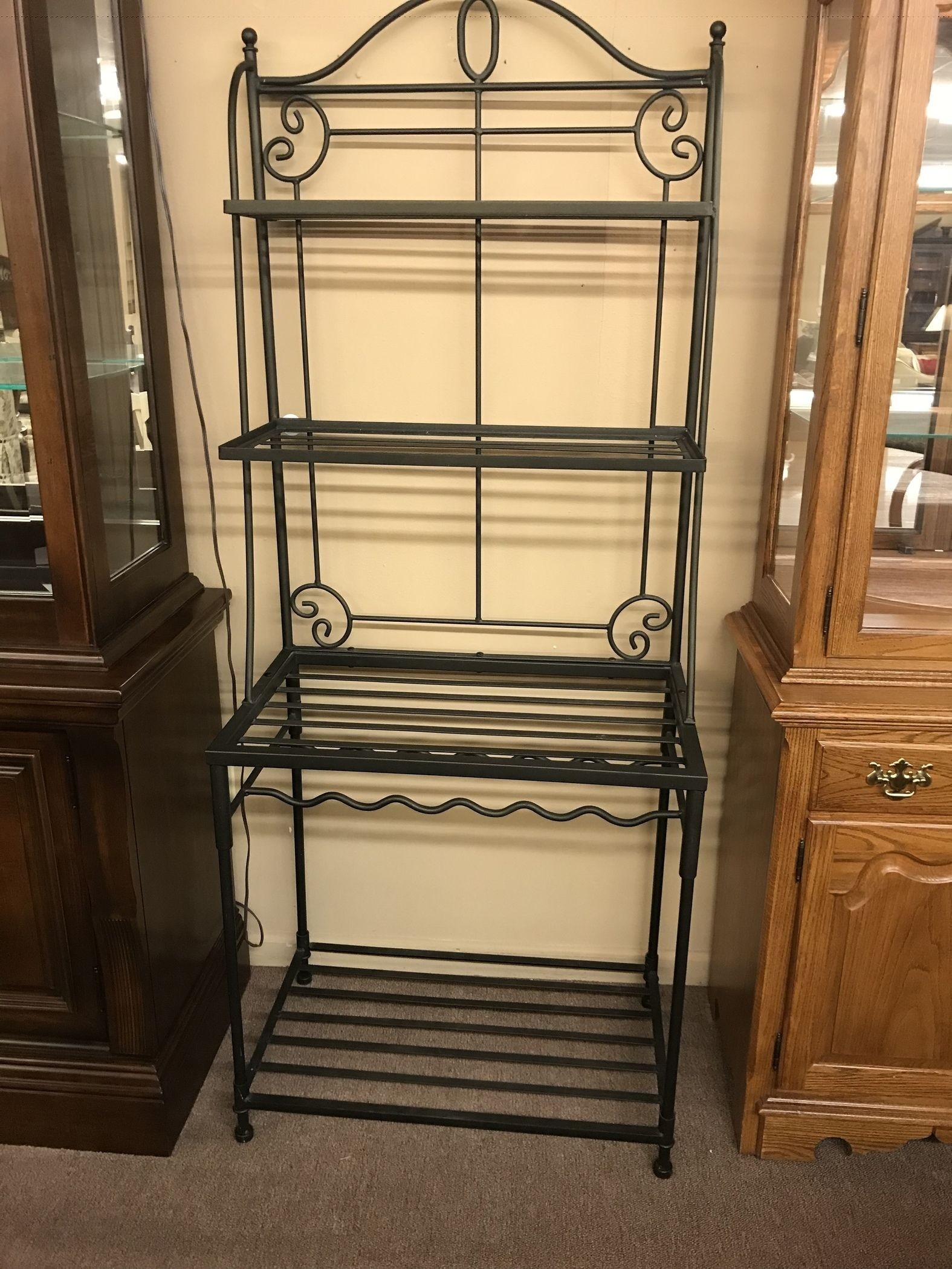 Wrought iron bakers rack delmarva furniture consignment 1