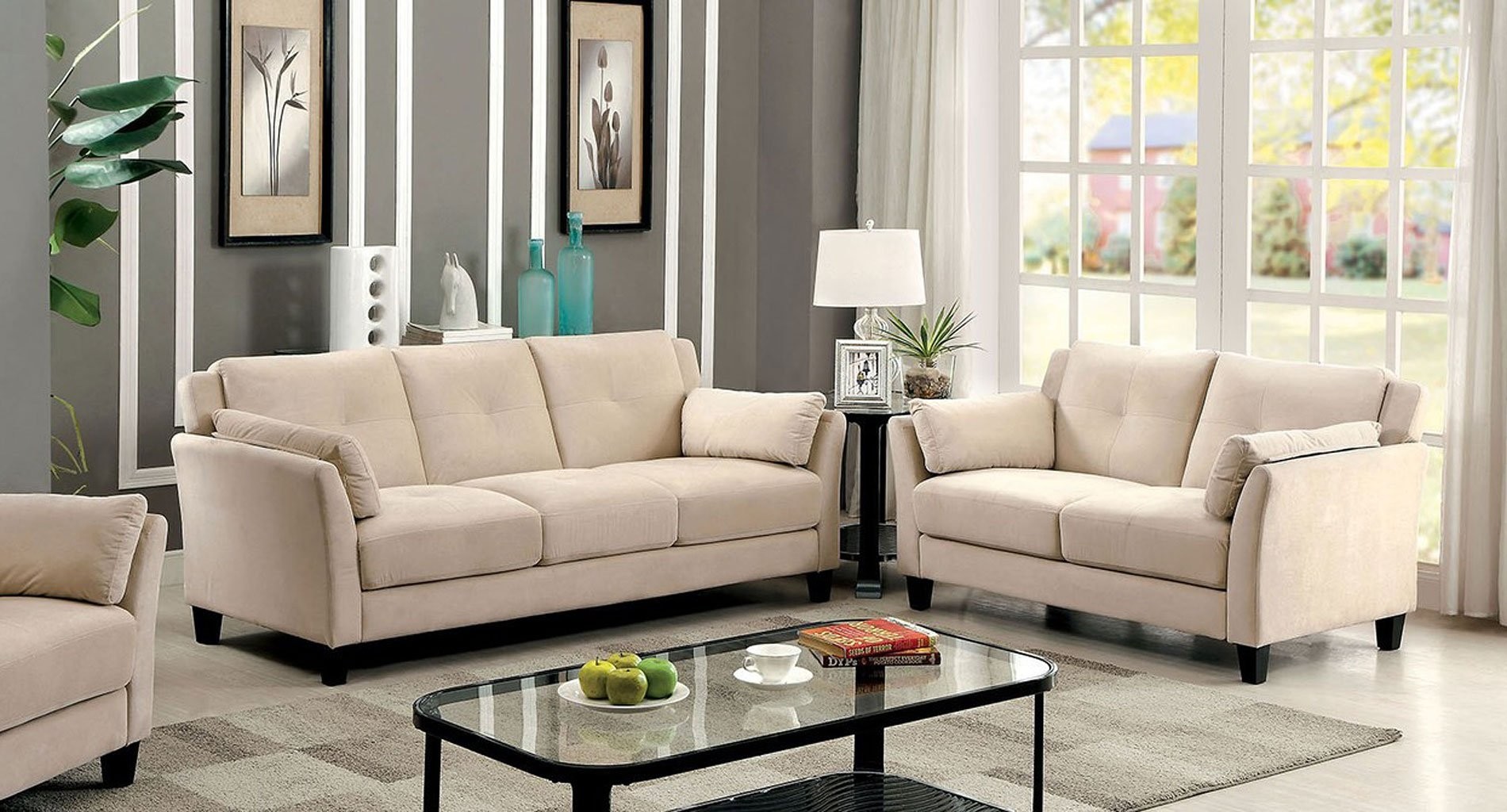 Ysabel living room set beige by furniture of america