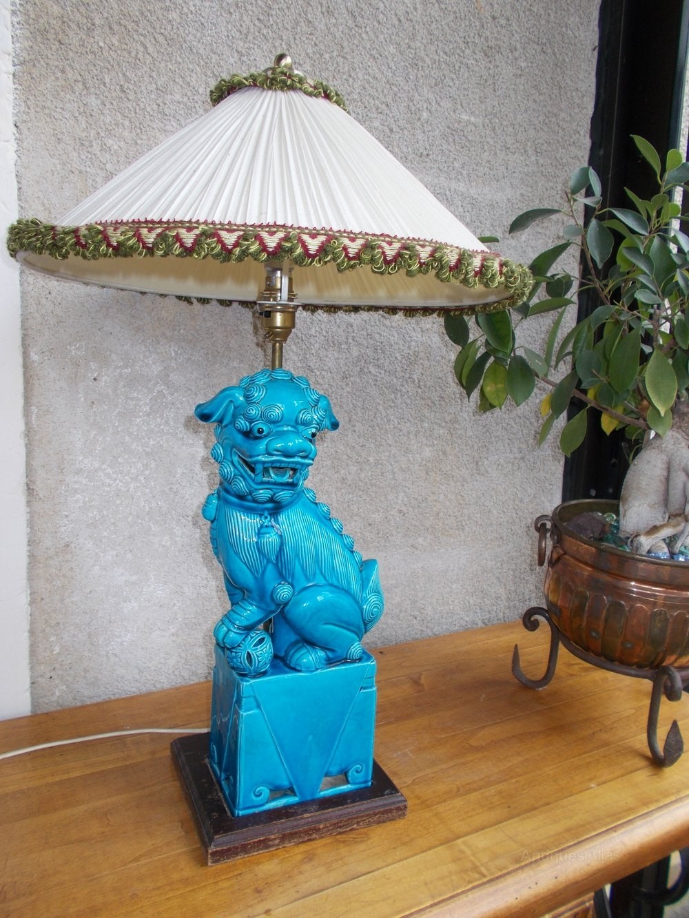 Antiques atlas lovely blue porcelain foo dog lamp
