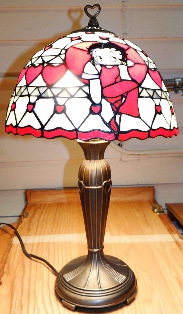 Betty boop stained tiffany style glass lamp danbury mint