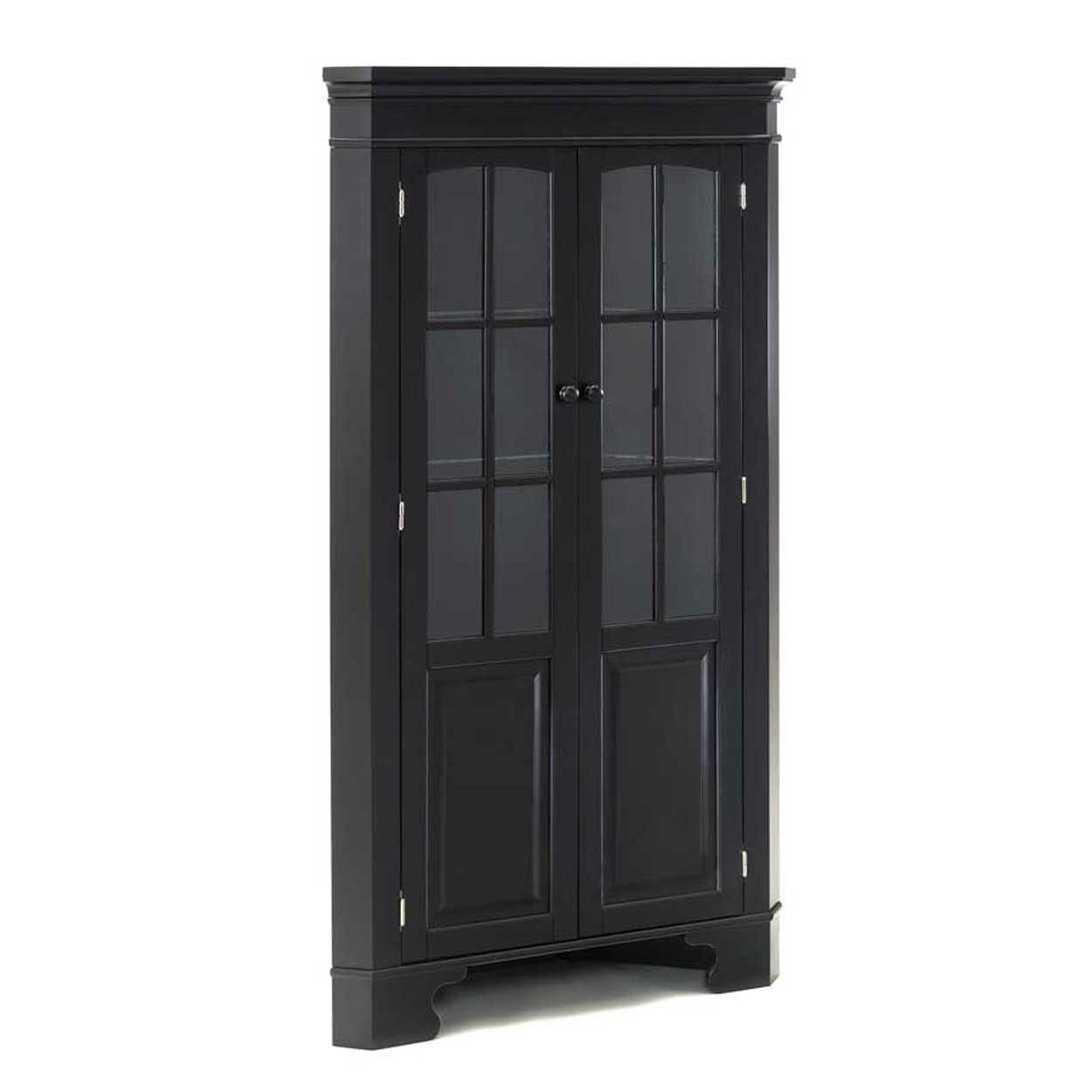 Black corner curio cabinet for home office 5