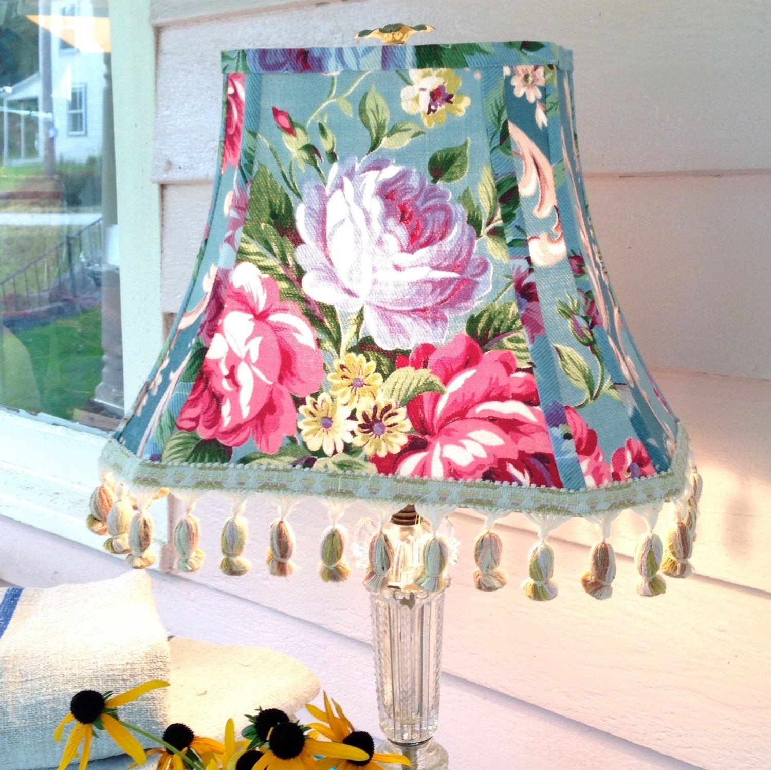 Cottage rose lamp shade lampshade in vintage floral waverly