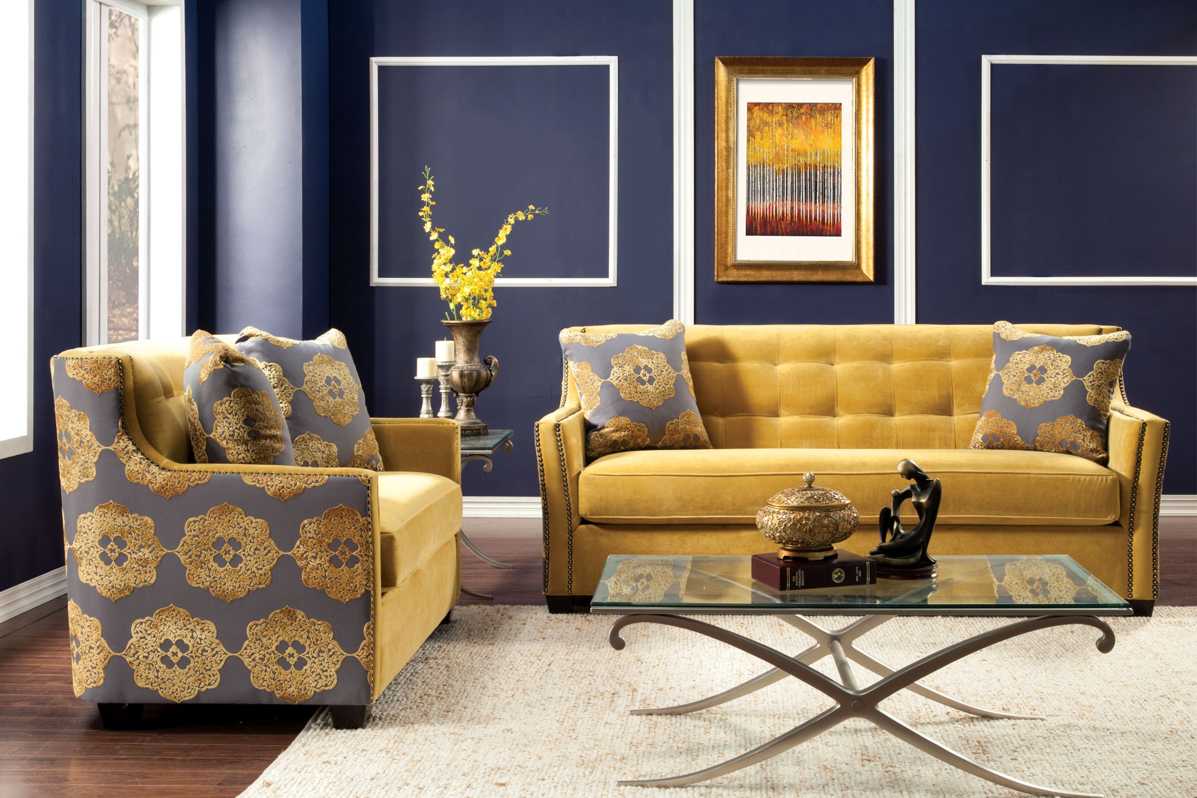 Federico gold living room collection sofa buy