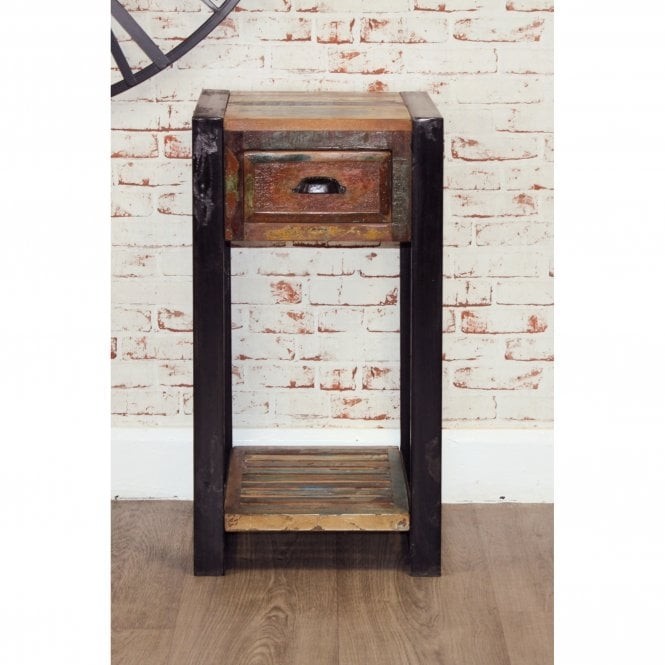 Hugo isaac hoffman 1 drawer plant stand reclaimed wood