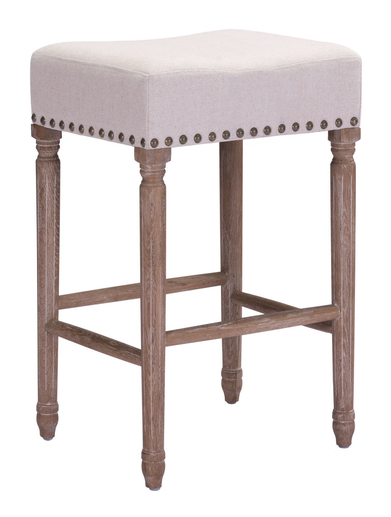Irvine shabby chic counter stool beige
