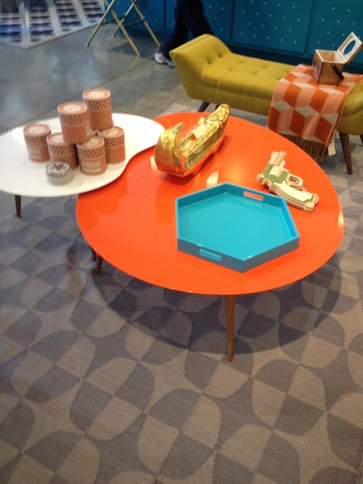 Kidney coffee table orange coffee table table home decor