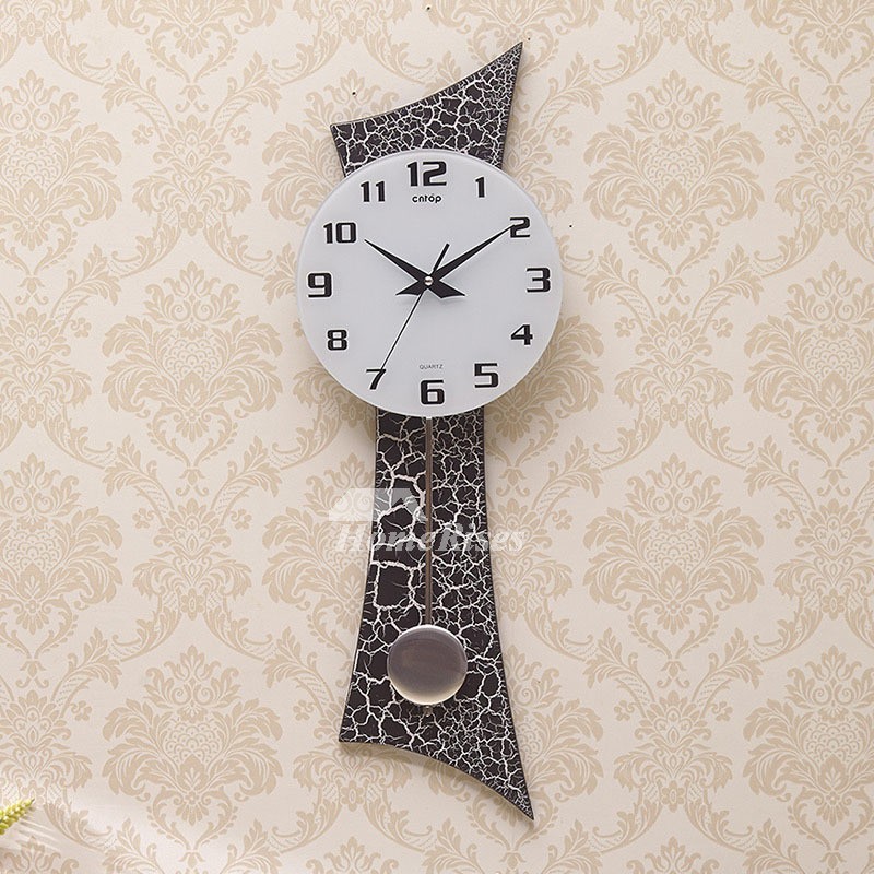 Long wall clocks brown natural wooden analog decorative 1