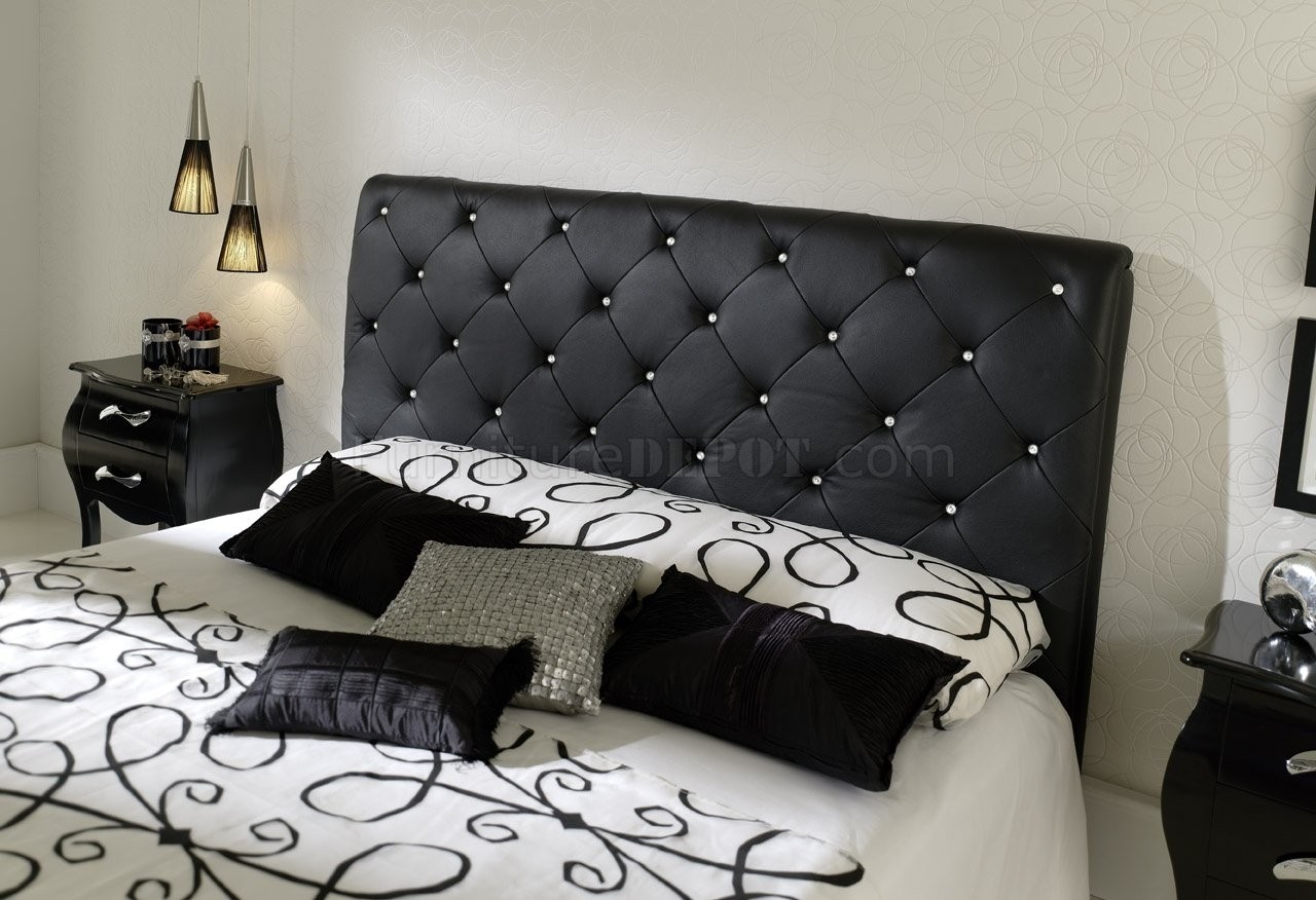 Nelly bedroom by esf with black tufted leather headboard 1