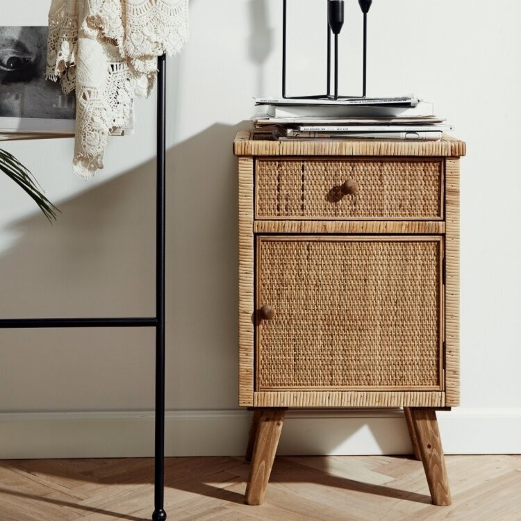 Nordal rata rattan cabinet with top drawer accessories