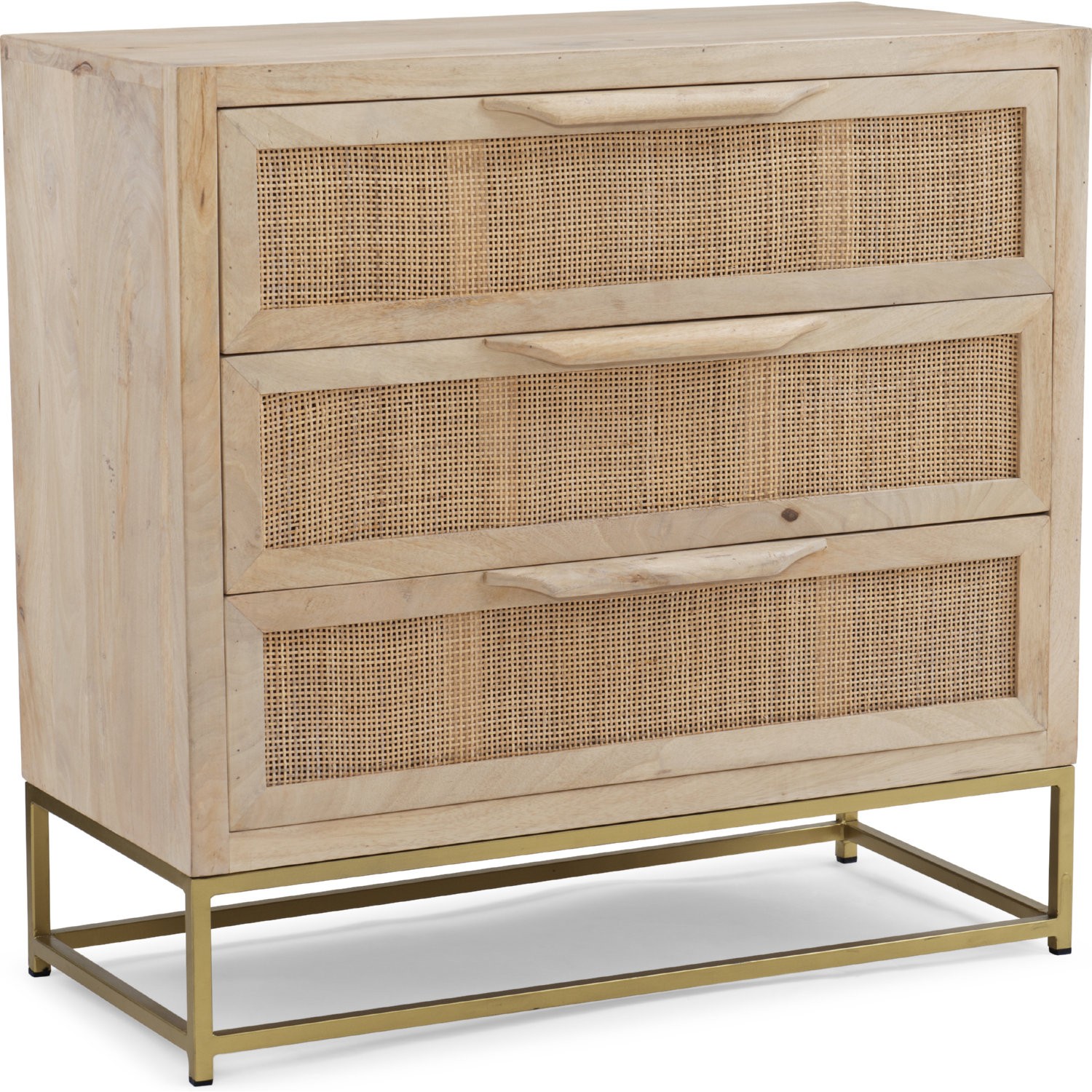 Powell d1239a19c3 janie 3 drawer cabinet in rattan gold