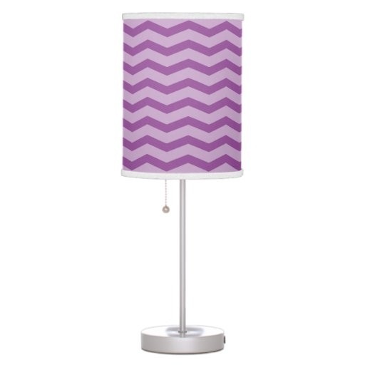 Purple chevron zig zag pattern bedside table lamps zazzle