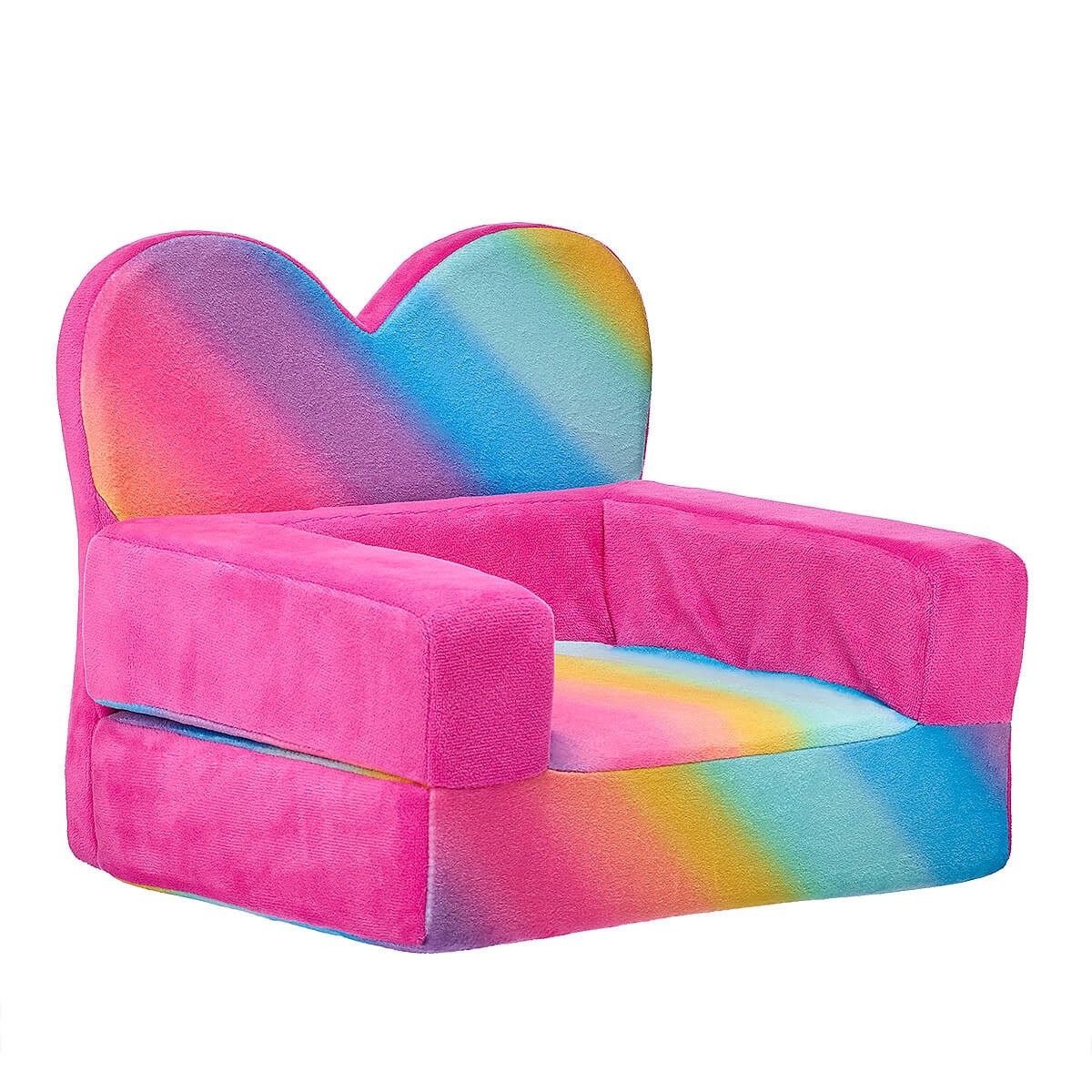 Rainbow heart chair bed for stuffed animals shop at