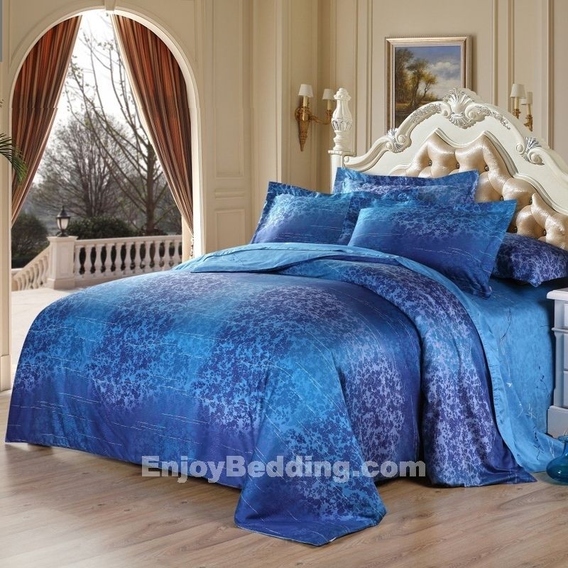 Royal blue damask queen size bedding sets enjoybedding