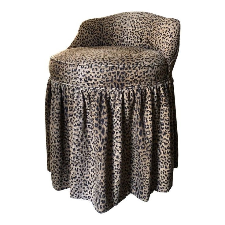 Skirted leopard vanity stool stool vanity stool