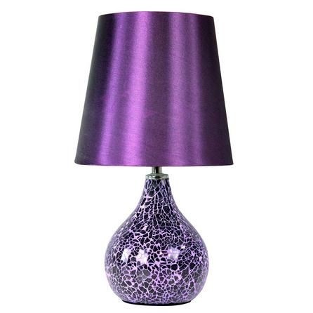 Small purple glass lamp small crackle glass table lamp