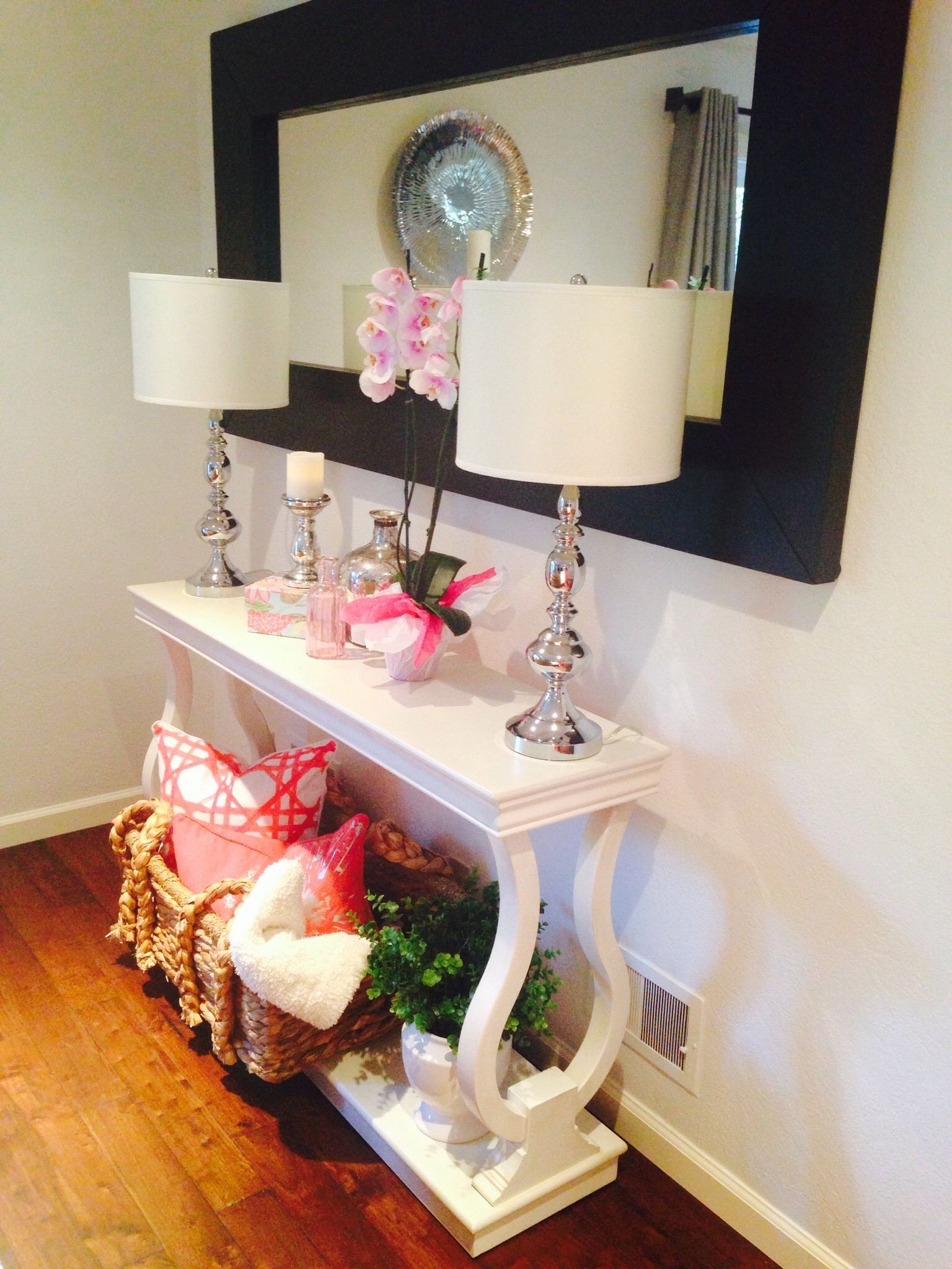 White console table accessories from home goods