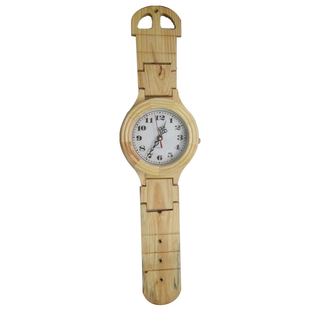 Wooden wrist watch clock decor 14 inch long antikcart