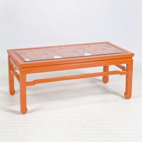 Worlds away changright orange coffee table traditional