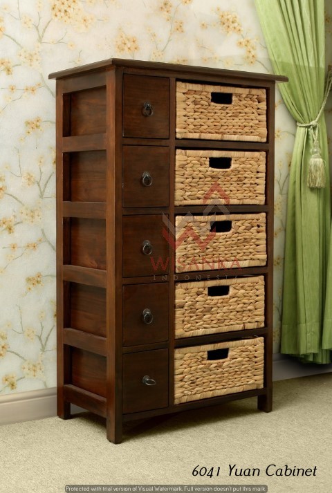 Yuan wooden cabinet natural rattan furniture wholesale