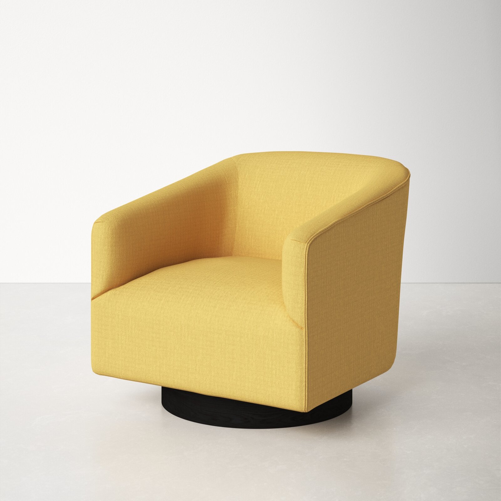 A half back oversized round swivel chair