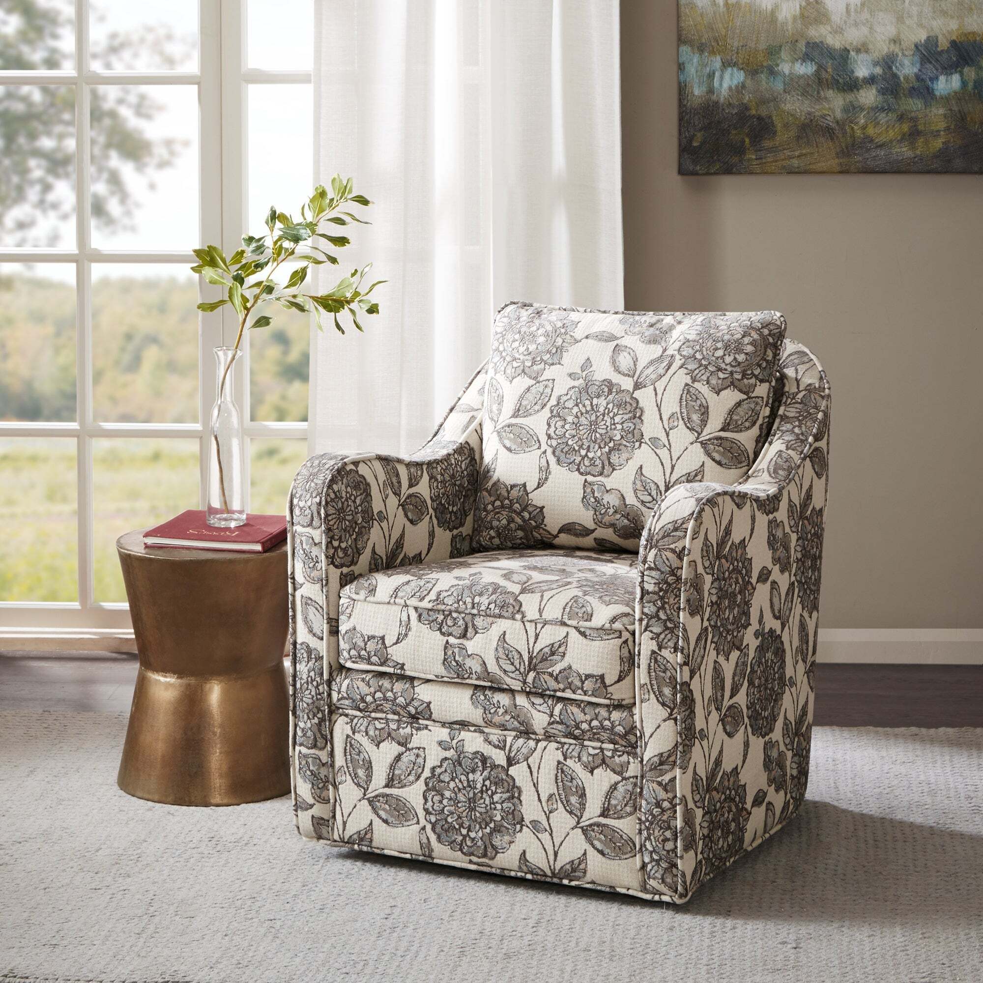 Round swivel store accent chair