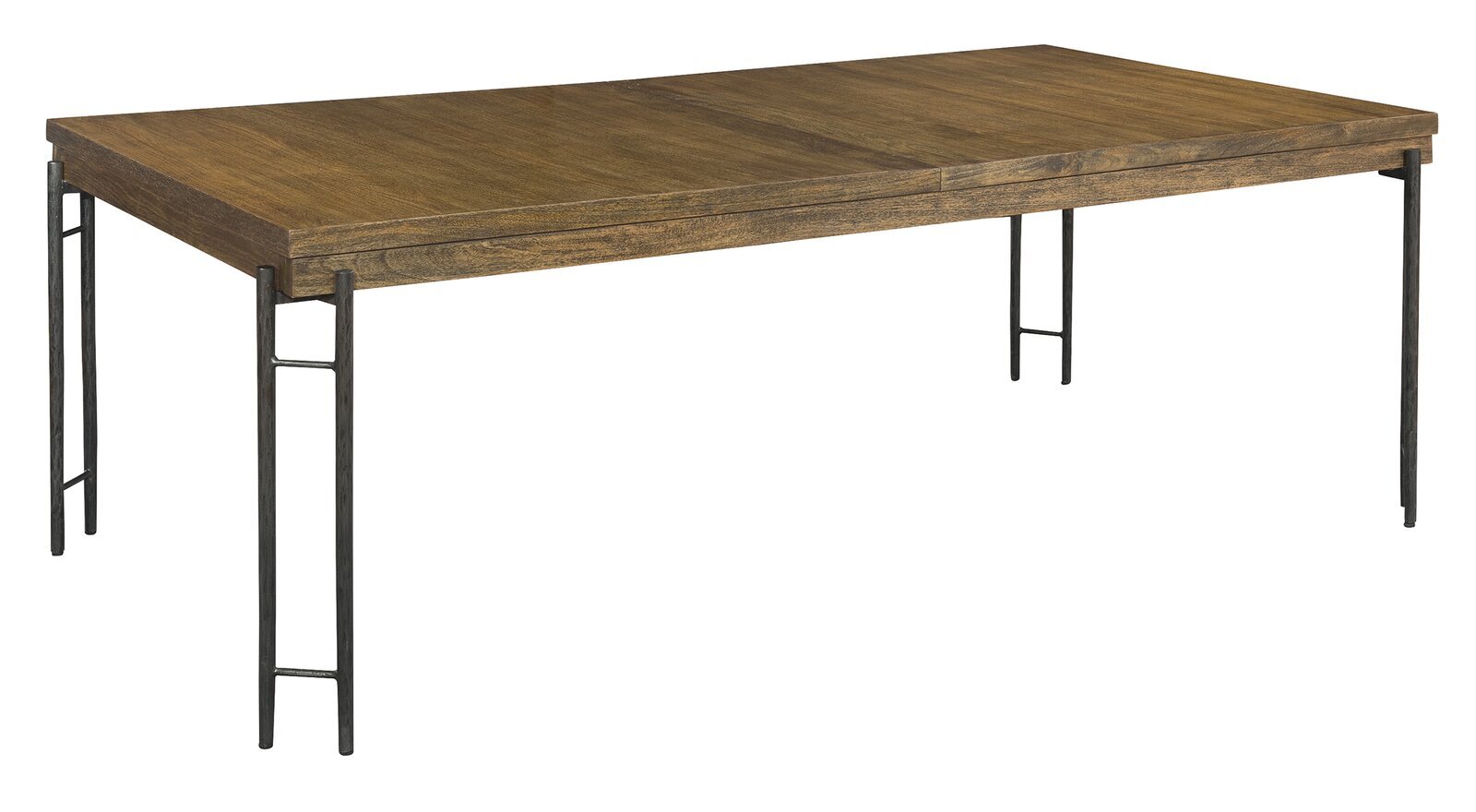 A solid wood hidden leaf table with accent legs