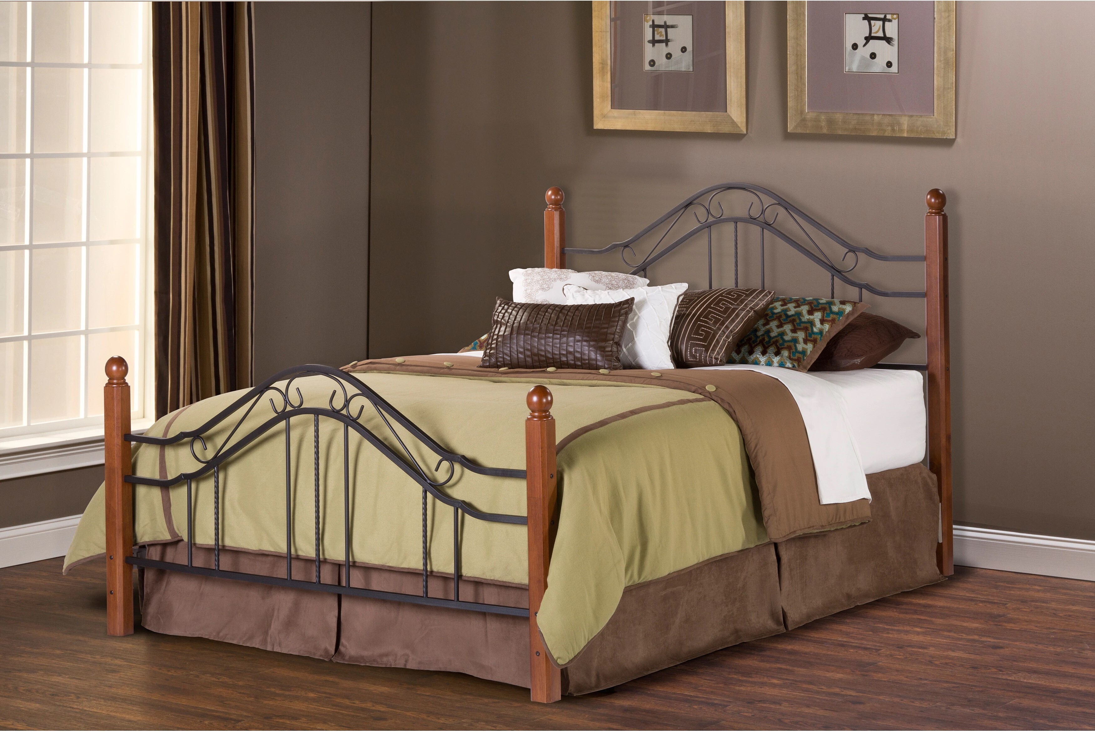 Wrought iron and wood deals bed frame