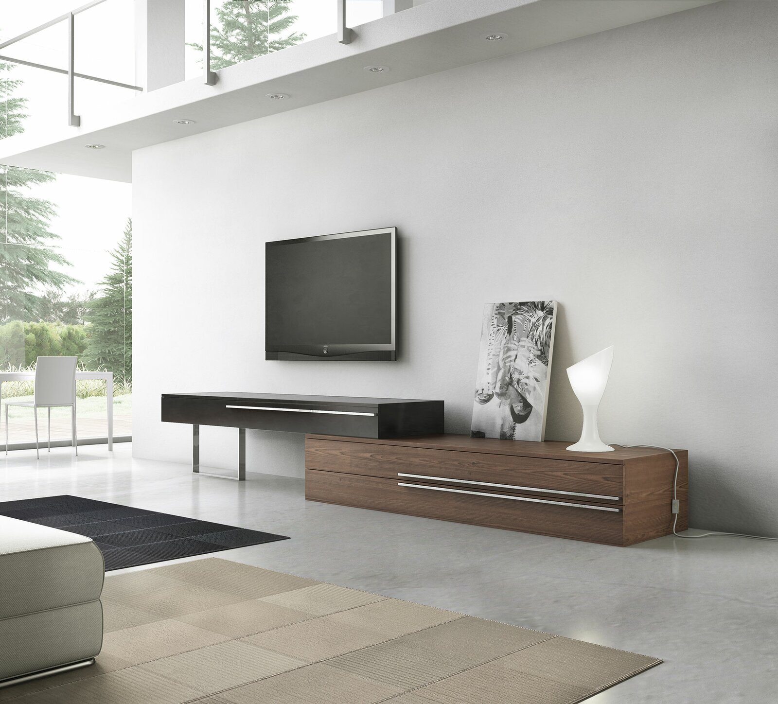 Abstract designed Metal Wood Tv Stand