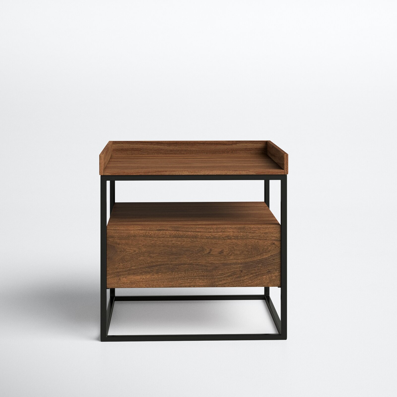 Acacia Wood Modern Tv Tray with Storage 