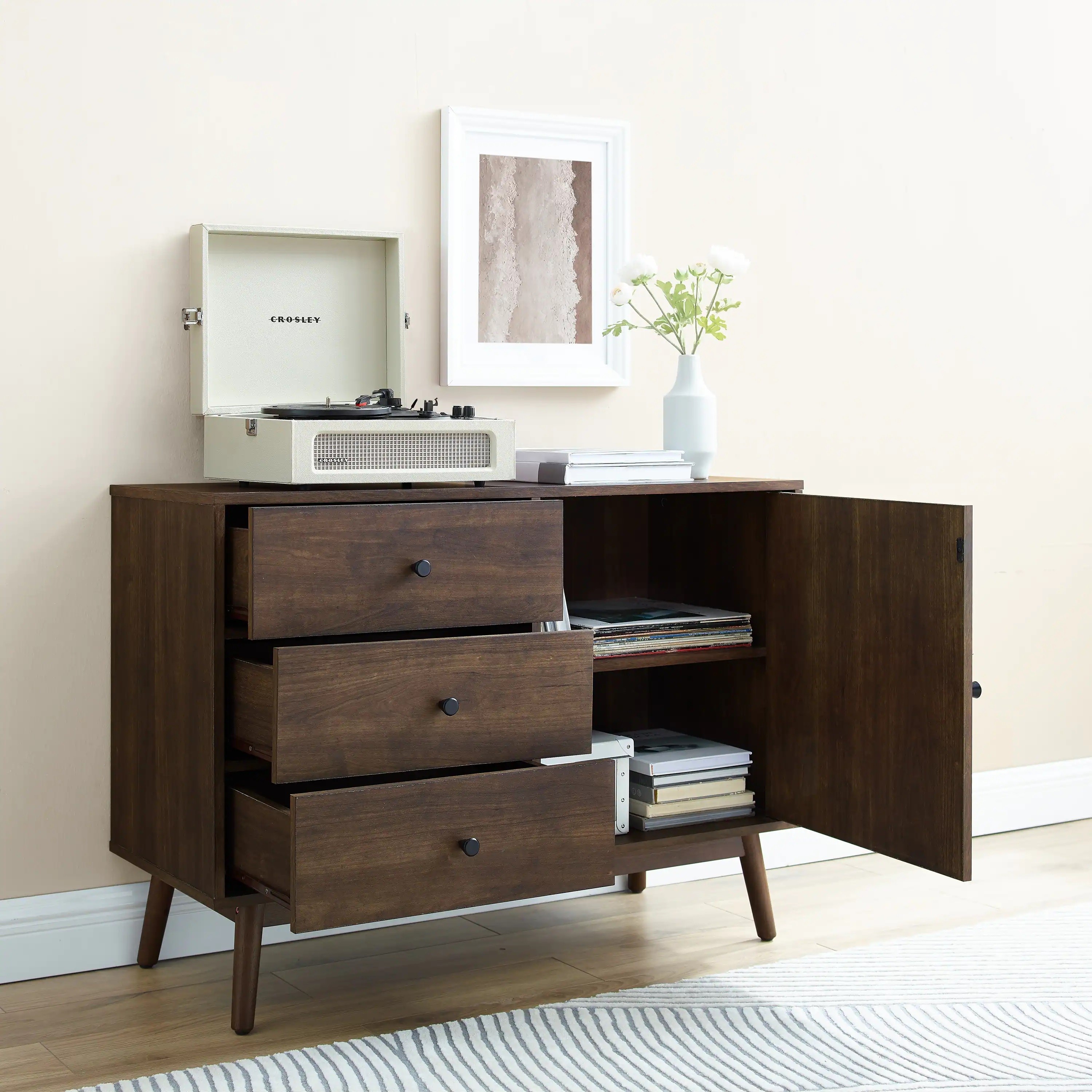 Accessorize Your Stereo Cabinet with Subtle Modern Chic