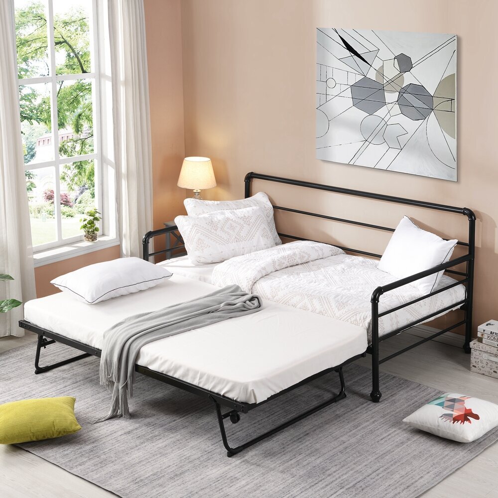 Aile Twin Steel Daybed with Trundle