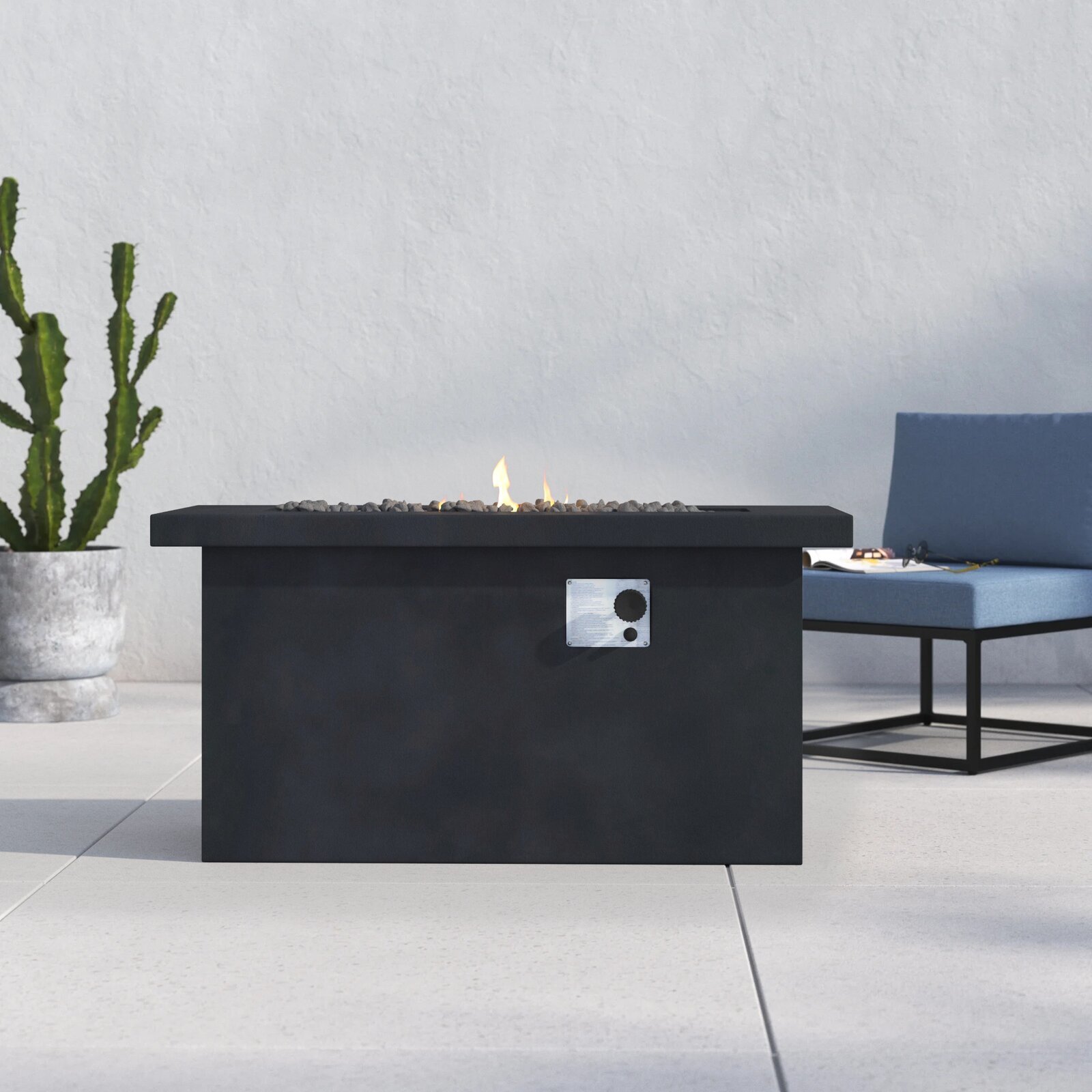Aly Fiber Outdoor Gas Fire Pit Table