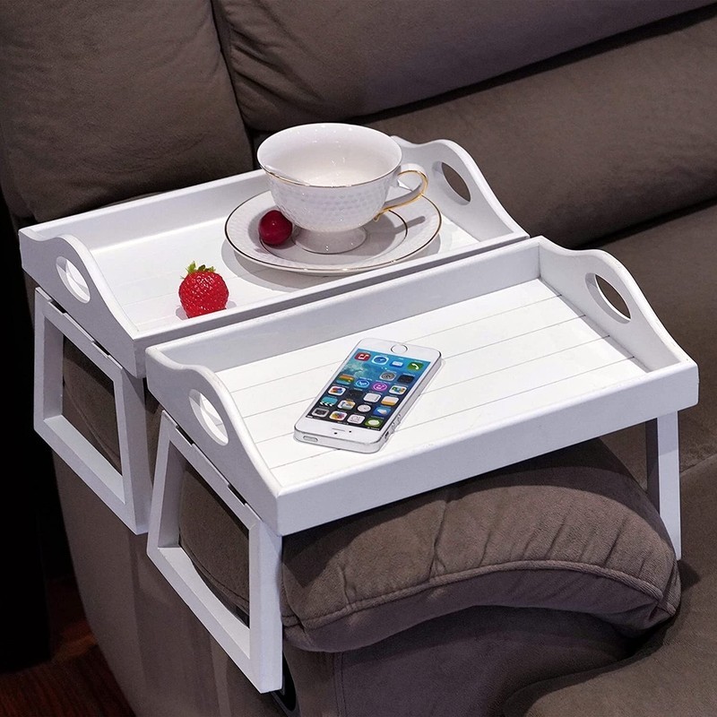 Armchair table tray in a decorative design
