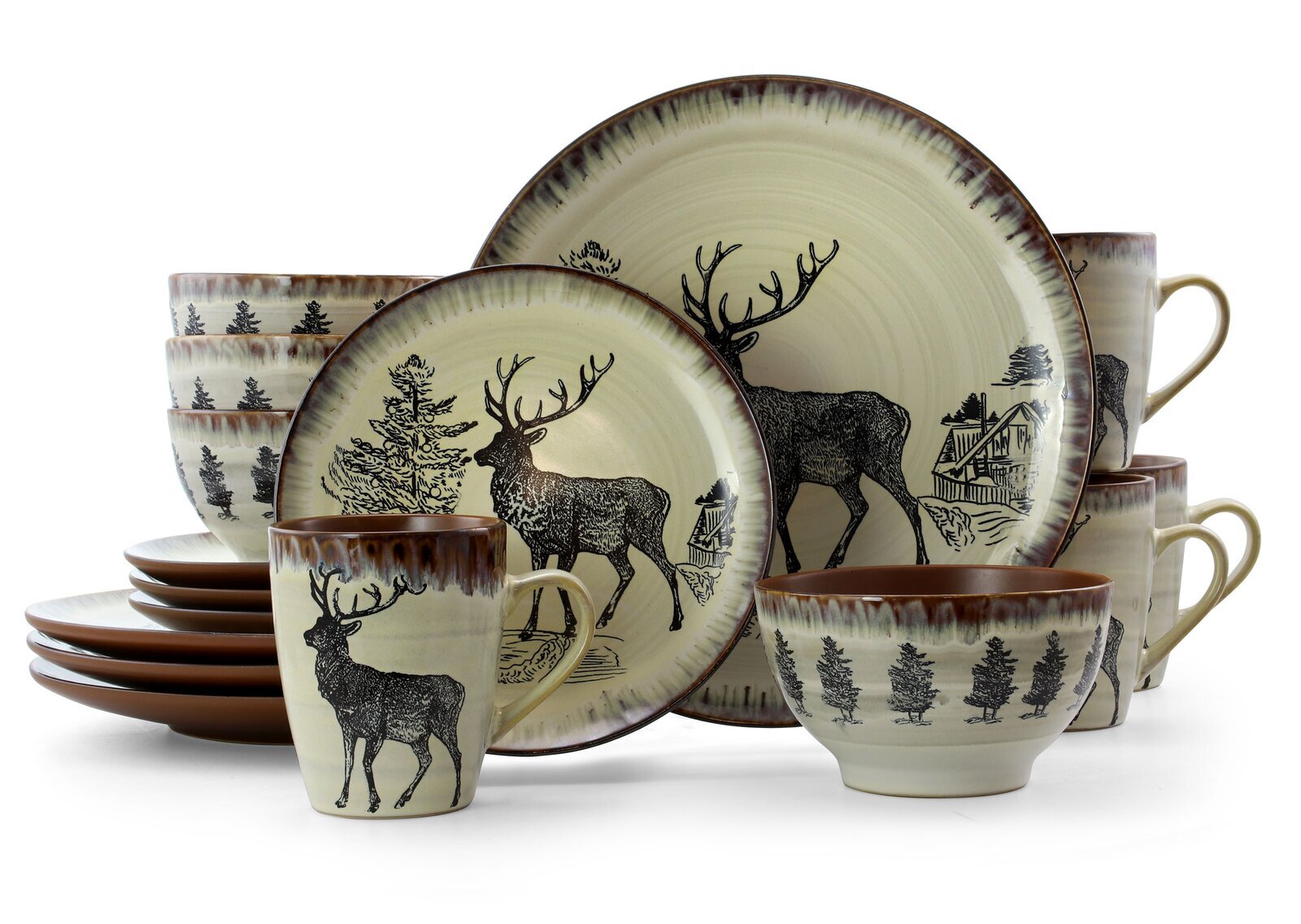Artistic Themed Stoneware Dinnerware Set