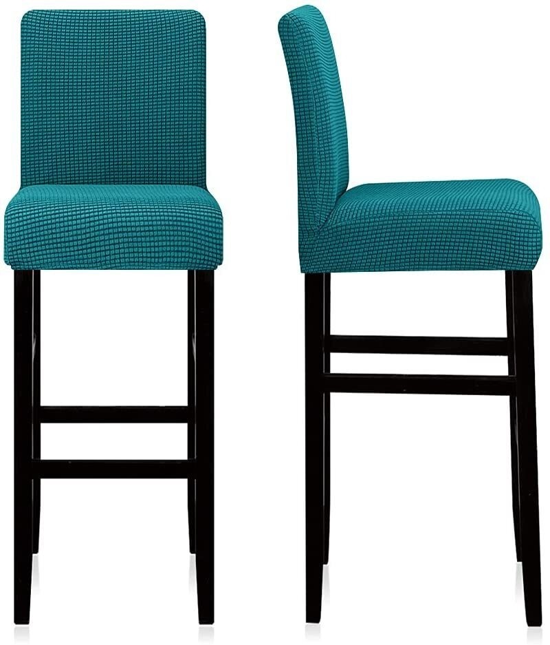 Bar stool slipcovers in an accent color