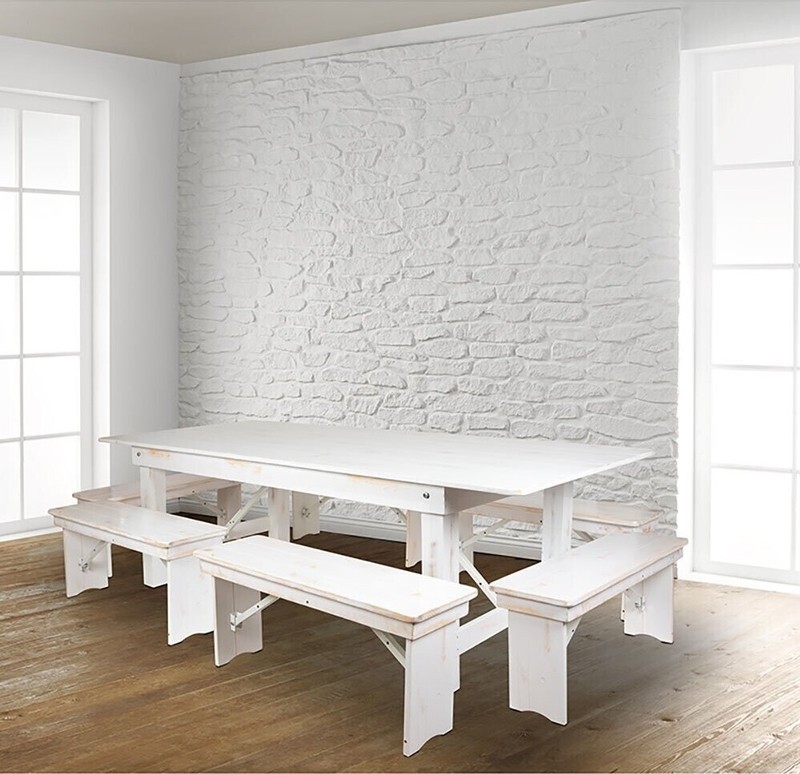 Bench Style 12 Seater Dining Table