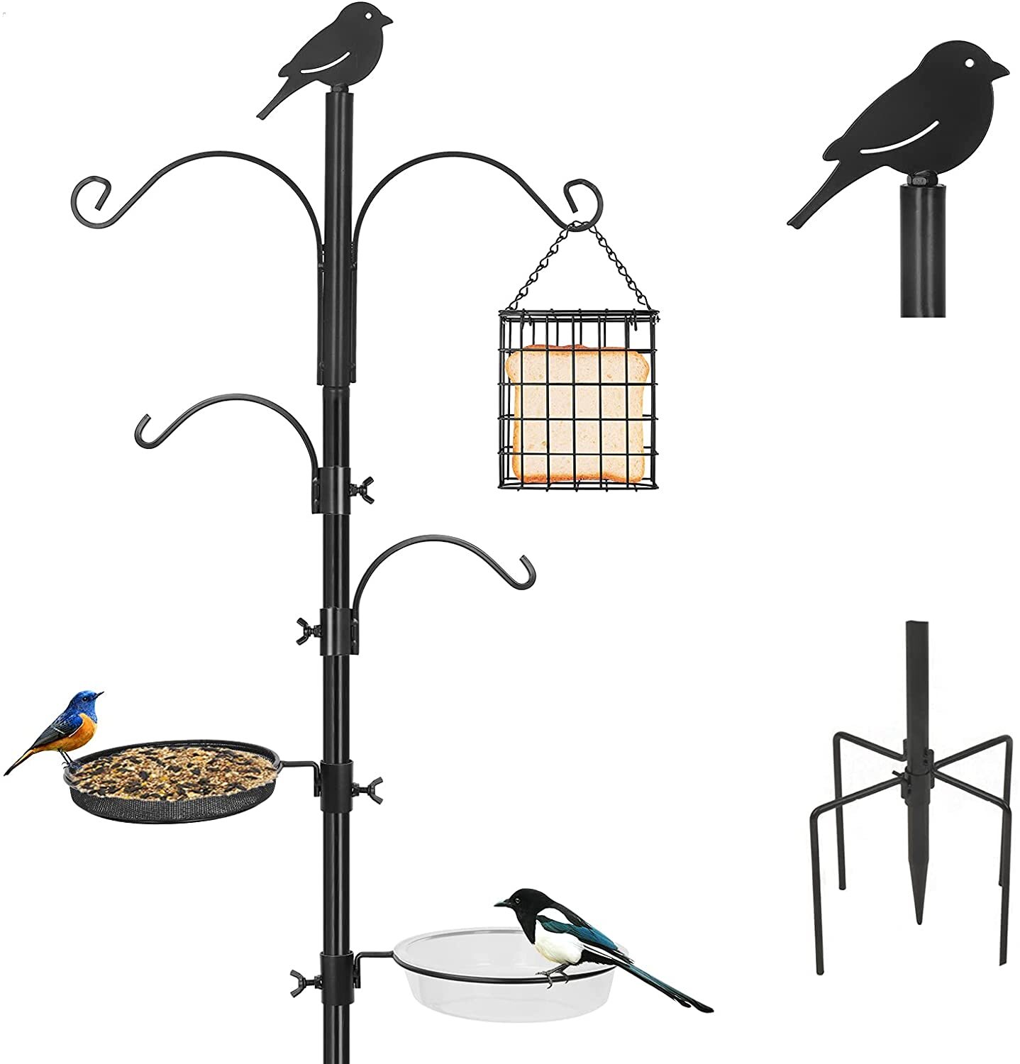 Bird feed stand with bird motif
