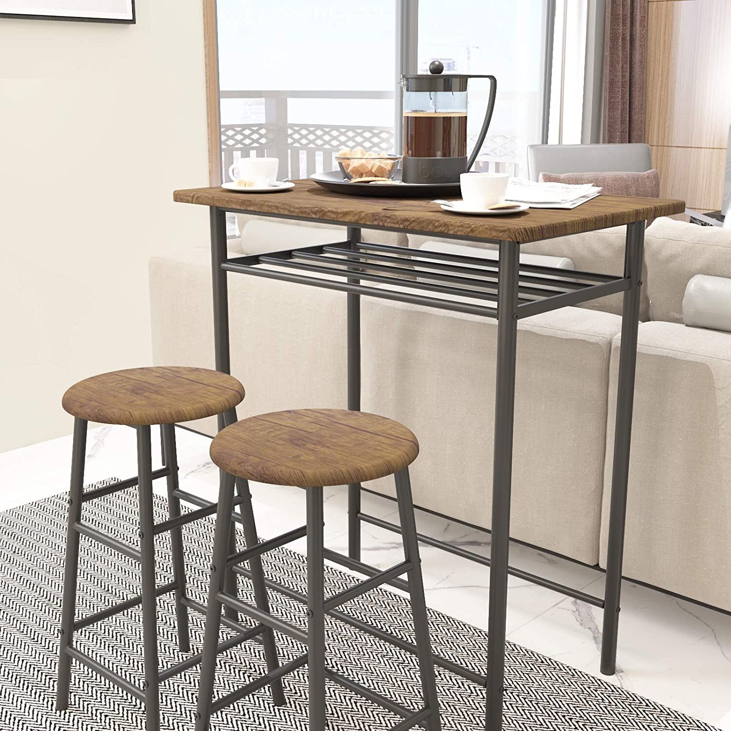 Small bar table on sale with stools