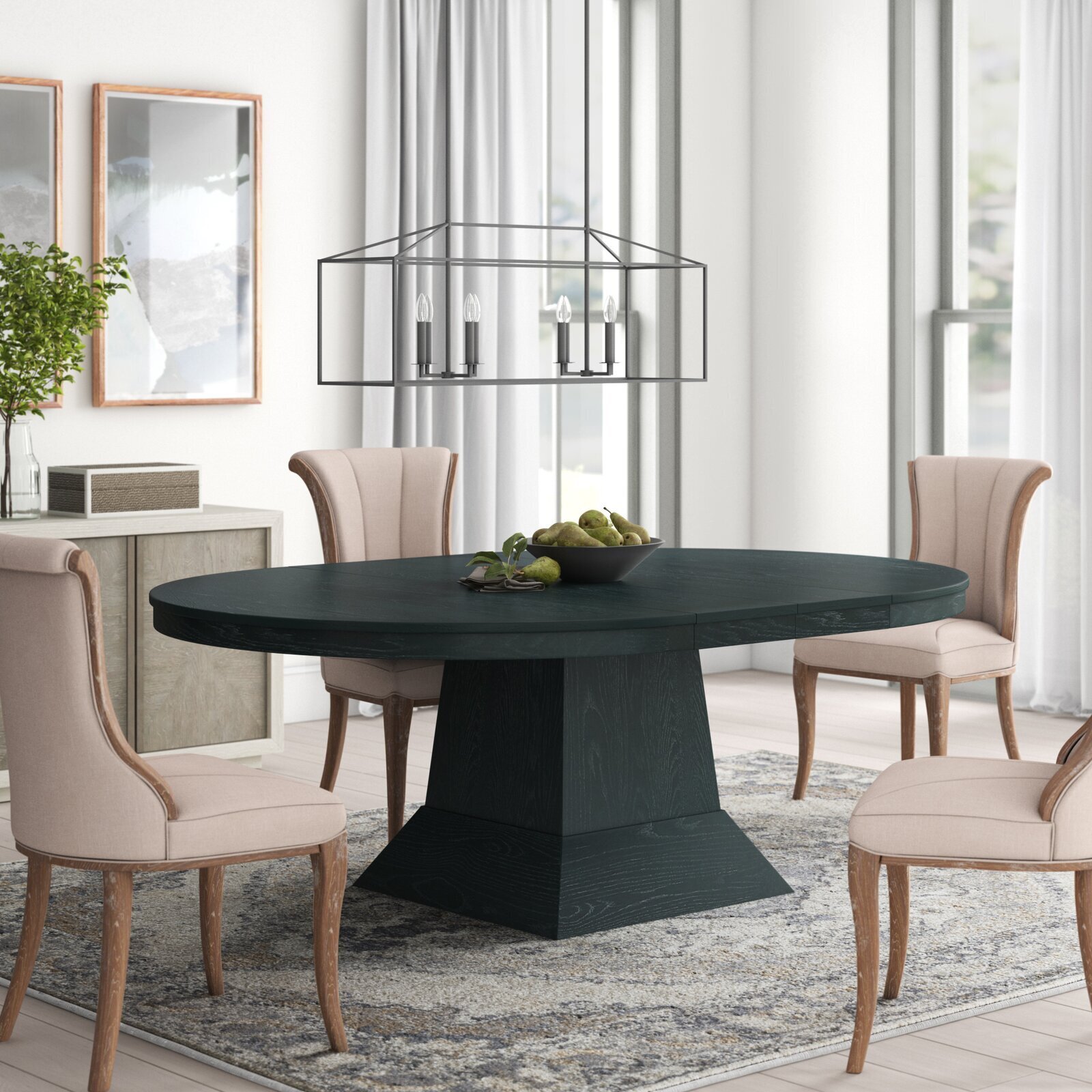 Black Round Extendable Dining Table Seats