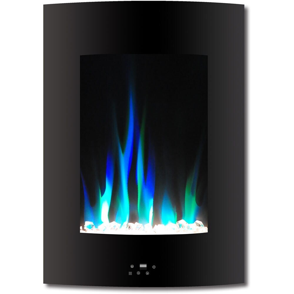 Black Vertical Electric Fireplace