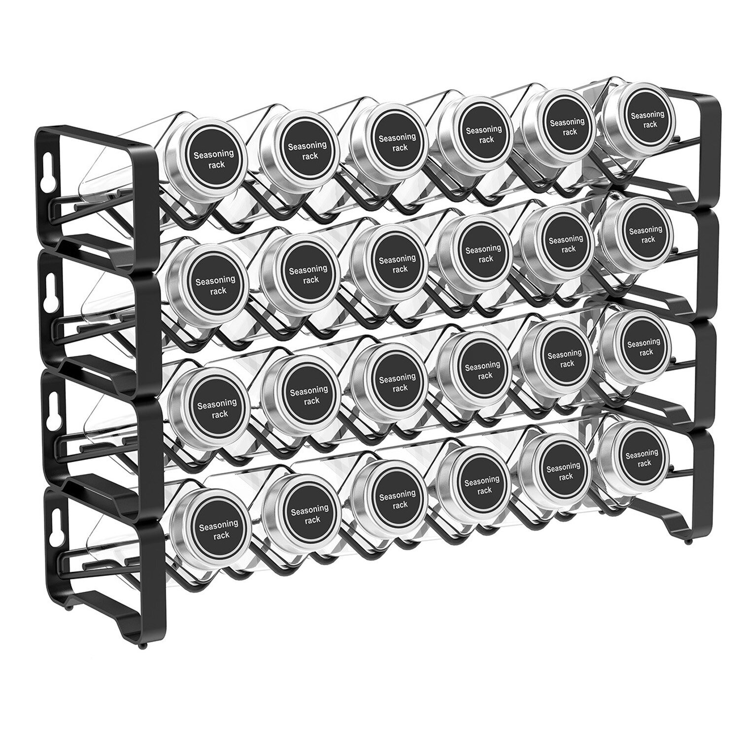 Black Wall Mounted Spice Rack