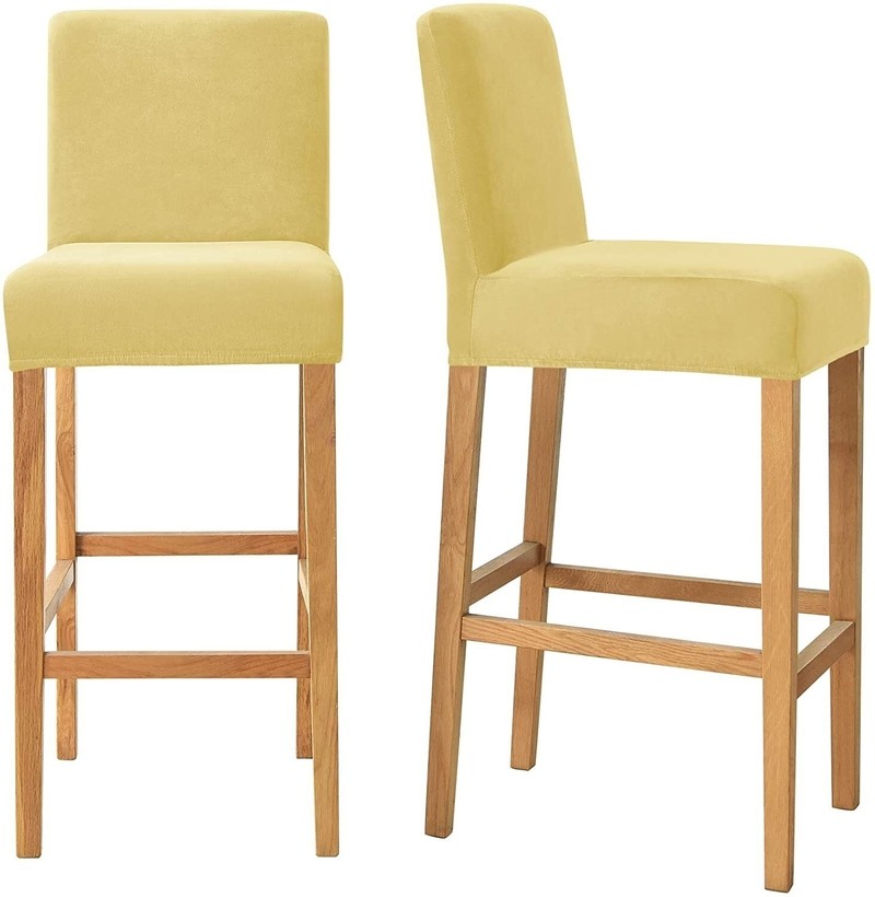 Bright yellow bar stool slipcovers